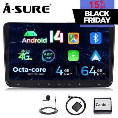 4+64GB Android Autoradio CarPlay Für VW Golf 5 6 Tiguan Touran Caddy Jetta Polo - Bild 1 von 4