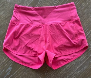 $54 LULULEMON Watermelon Pink Boom Juice Speed Shorts MINT COND Run Yoga Train 4 - Picture 1 of 15