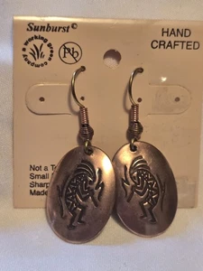 Copper Kokopelli Earrings~Tribal~Made In USA~Hand Crafted~Native American~VGC - Picture 1 of 9
