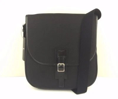 Nuevo Saint Laurent Hombre Lona Caza Bandolera Bandolera Bolso Mensajero Negro Foto 1 de 4