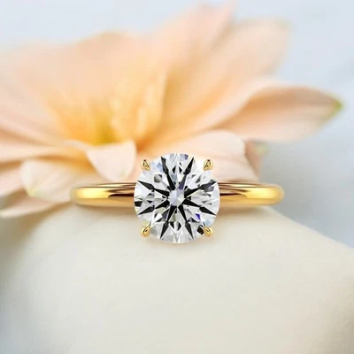 Diamond Gold Wedding Ring IGI Certified 3.50 Ct Round Lab Created 14k Yellow - image 1 of 4