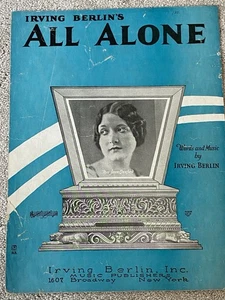 1924 ALL ALONE Sheet Music MRS. JESSE CRAWFORD by Irving Berlin - Picture 1 of 4