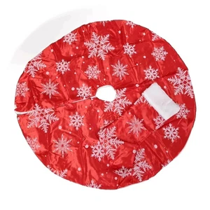 NEW red Christmas tree skirt snowflake & stocking apx 33.5" across - Picture 1 of 3