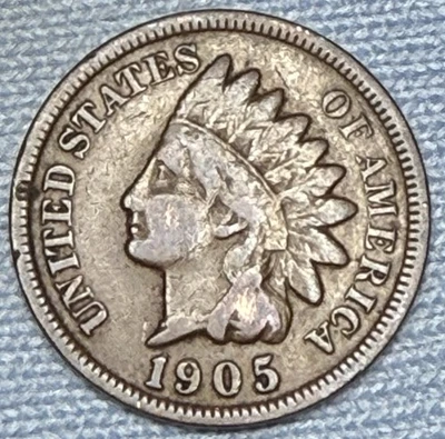 1905 VG+ Indian Head Cent! Brown and Purty!  Nice Vintage Coin - Image 1 of 2