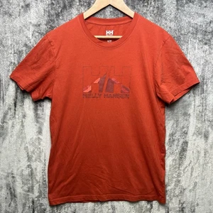 Helly Hansen Men’s Orange T-shirt Size Medium Cotton Logo - Picture 1 of 5