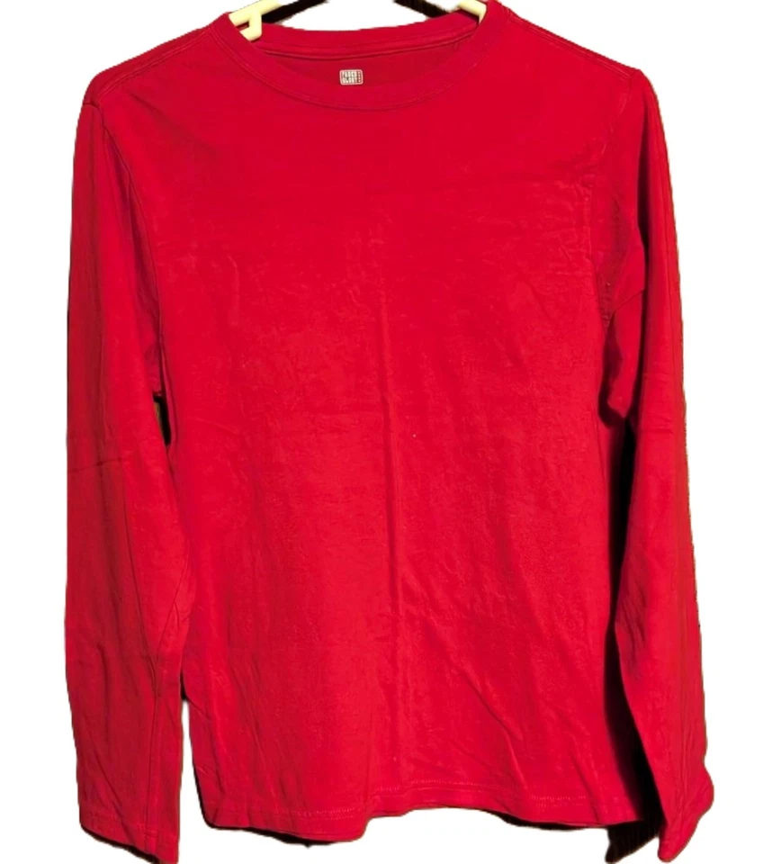 Camiseta roja de manga larga Faded Glory cuello redondo XXL/2XG (18) 100 % algodón PET RESCUE Foto 1 de 4