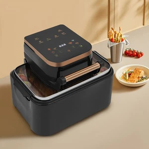 12,68 Quart Luftfritteuse mit Sichtfenster, multifunktionale elektrische Friteuse, schwarz - Bild 1 von 12