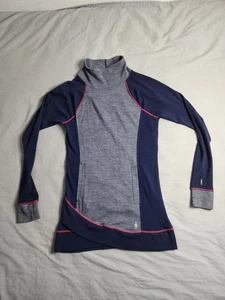 Smartwool Wool Funnel Neck Tunic Sweater Womens Size Small Gray Blue Pullover - Picture 1 of 9
