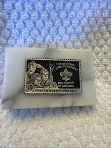 Pfadfinder Briefbeschwerer mit massivem Zinn Pfadfinderstempel - Bild 1 von 6