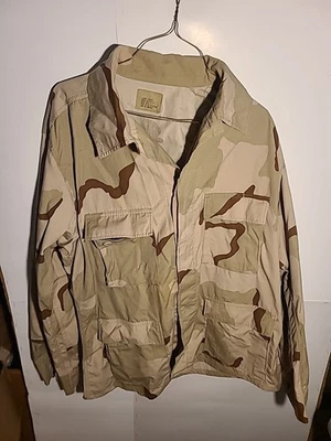 Military Garrison Jacket Mens XL Regular Camouflage Hunting  Button  - Image 1 of 4