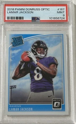 Panini Donruss Optic Lamar Jackson (Ravens) 2018 clasificación novato PSA 9 Foto 1 de 2