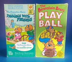 Vintage Berenstain Bears VHS Tapes - Trouble with Friends 1989 & Play Ball 1990 - Picture 1 of 6