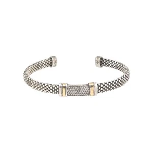 18K und Sterling Silber Charles Krypell Popcorn Diamant Armband - Bild 1 von 8