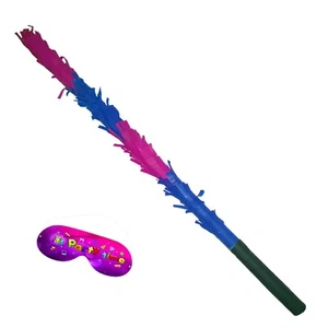 Pink Blau Pinata Buster Party Unisex Rute Stick Smash Fledermaus Maske Spiel Schlagstock Lager - Bild 1 von 8