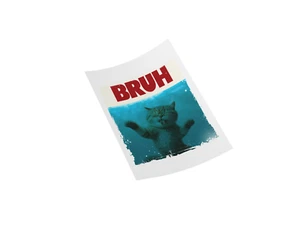Bruh lustige Katze Meme DTF Aufkleber - einzigartiges Design für Katzenliebhaber und Dekorateure - Bild 1 von 5