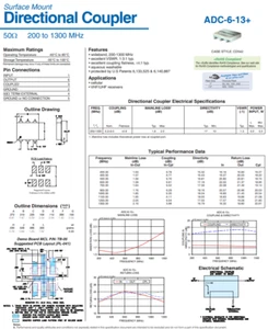 Acoplamiento direccional 6 dB 200 - 1300 MHz ADC-6-13 mini circuitos 50 ohmios - Imagen 1 de 2