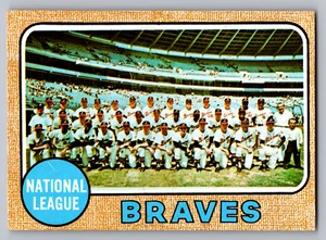 1968 TOPPS #221 ATLANTA BRAVES TEAM CARD W/HANK AARON/JOE TORRE/PHIL NIEKRO - Picture 1 of 3