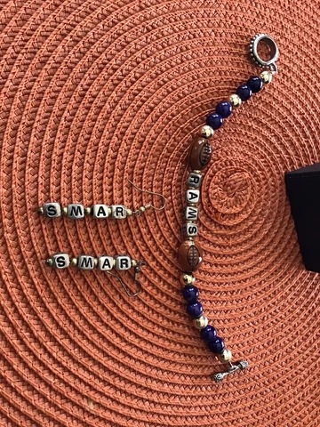 Los Angeles Rams earring and bracelet set Cover