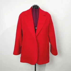 Vintage Women's Mayfair of California Red Mohair Buttonless Blazer Size L - Picture 1 of 5