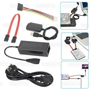 USB2.0 auf SATA IDE 2,5" 3,5 Konverter Adapter für Festplatten SSD HDD Laufwerke - Bild 1 von 12