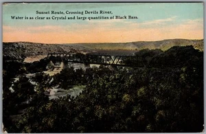 Postcard Texas c1910s Sunset Route Crossing Devils River Bridge Scenic View - Picture 1 of 2