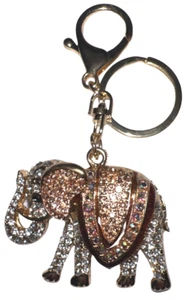 Llavero Tono Dorado Elefante Afortunado Estrás Ostentoso Llavero Cartera Dije Nuevo - Imagen 1 de 2