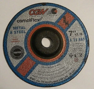 Lot of 25 CGW 7”-1/8"x7/8" Arbor Grinding Disc/Wheel–Metal/Steel-Type 27-A24RBF - Picture 1 of 2