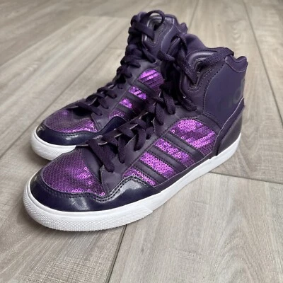 Adidas Mujer Extaball S77397 Púrpura Informal Zapatos Tenis Talla 8 Alto Foto 1 de 4