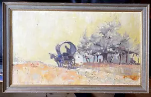 ::EXPRESSIONIST PLANWAGEN GRIMES °ÖLGEMÄLDE MITTE 20 JHR ANTIK SPÄTSOMMER RAHMEN - Bild 1 von 8