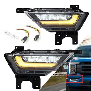 Pair For 2021 2022 Ford F-150 Fog Lights w/ Turn Signals Running Lights - Foto 1 di 11