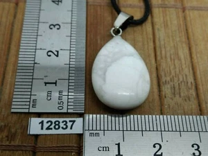 Pendentif HOWLITE + cordon reglable mineraux pierre semi precieuse bijou reiki - Imagen 1 de 2