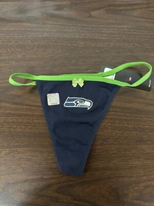 NFL Seattle Seahawks Blue Woman's G-String Thong Panties Size Large - Picture 1 of 3