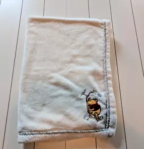 Walt Disney Winnie Puuh Creme Babydecke Satinborte Blau Grün Creme - Bild 1 von 5