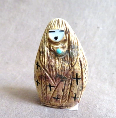 Native Zuni Jasper 玉米少女恋物癖雕刻 Faye Quandelacy (D) - C4441 — 第 1/4 张图片