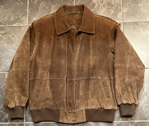 Vintage St Johns Bay Suede Jacket Brown Men’s Size L Very Nice - Picture 1 of 4