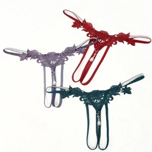 Schleife Höschen Unterwäsche süß mit Perlen G String sexy String Tanga trans - Bild 1 von 24