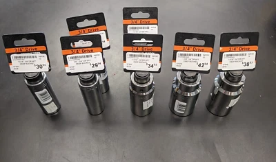 New WRIGHT TOOL Chrome Deep Socket 3/4" Dr. Select Size- Made in USA - Image 1 of 4