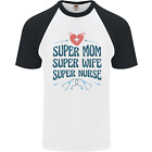 Super Mama Frau Krankenschwester Muttertag Geschenk Herren S/S Baseball