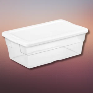 Sterilite 6 Quart Storage Box Stackable Bin with Lid, Plastic Container, 12 Pack - Picture 1 of 10
