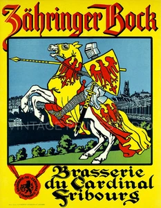 Impresión en lienzo publicitario de cerveza vintage suiza Cerveza del Cardenal 1910 20x26 - Imagen 1 de 3