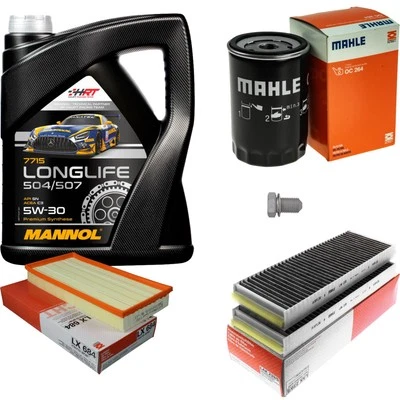 MAHLE Inspección Set 5L MANNOL 5W-30 LONGLIFE Para Audi A3 S3 Quattro - Imagen 1 de 4