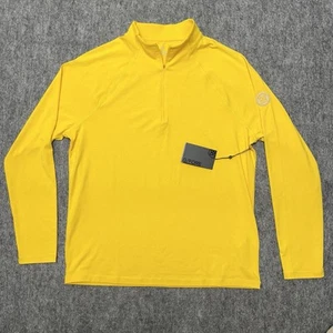 G/Fore Herren 1/4 Zip Pullover Golfshirt Large gelb Luxe Staple Performance G4 - Bild 1 von 16