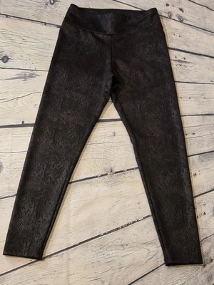 Express High Rise Ankle Legging Sz M Black Snakeskin NWOT - Image 1 of 4
