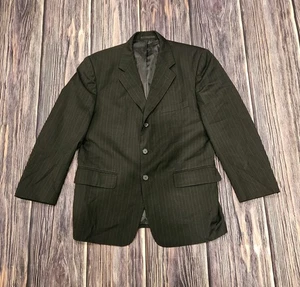 Roger Stuart Black Striped DRESS  COAT Mans Sz 40R Made in Italy  - Picture 1 of 5