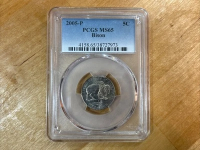 2005-P 5C Bison (Regular Strike) Jefferson Nickel Buffalo - PCGS MS-65 Certified - Image 1 of 4