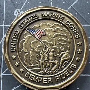 MONEDA DESAFÍO SEMPER FIDELIS CUERPO DE MARINES DE ESTADOS UNIDOS Iwo Jima - Imagen 1 de 12