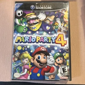 Mario Party 4 (Nintendo GameCube, 2002) - Box & Game - No Cover On MANUAL - Picture 1 of 4