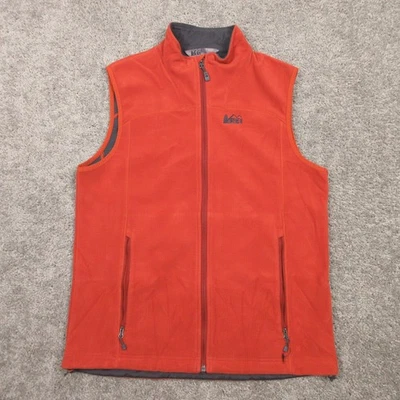 REI Jacket Mens Large Orange Co-op Windbrake Fleece Vest Outdoor Hiking Walking - Image 1 of 4