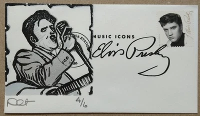 USA Elvis Presley First Day Cover Curtis Woodlblock Printed-ZZIAA - Image 1 of 4