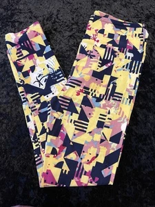 LuLaRoe One Size OS Leggings Yellow Pink Green Blue Print Buttery Soft NWOT - Picture 1 of 8